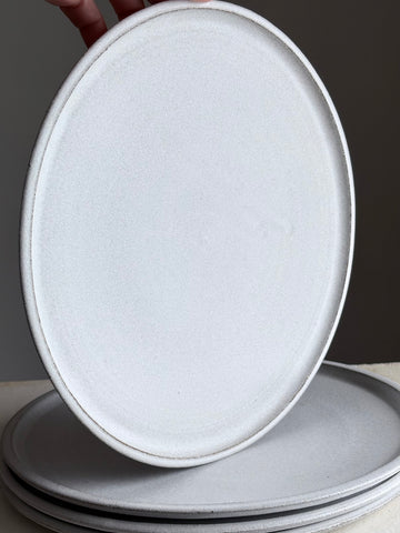 Dinner Plates Matt Light White/Grey