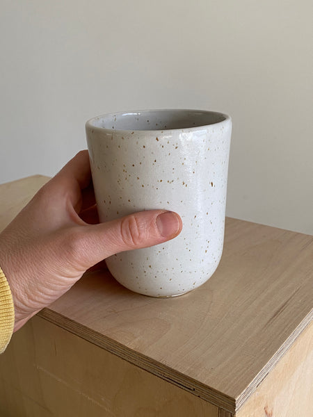 Cup L Speckled White